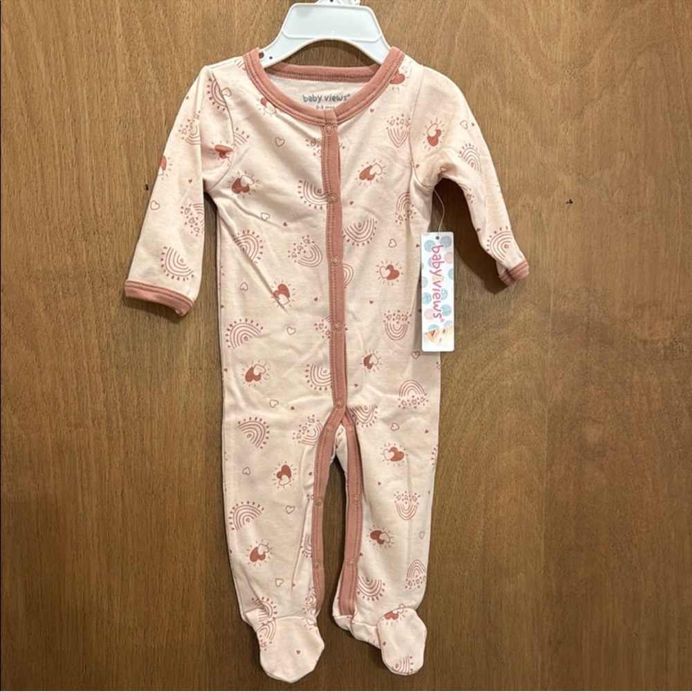 NWT Baby Views Pink Footie